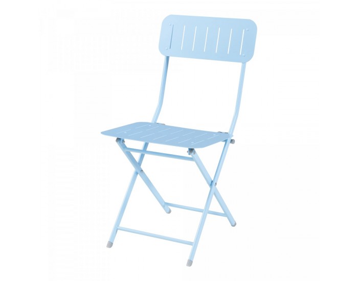Сгъваем стол Sande, комплект 2 бр., стомана, небесносин []