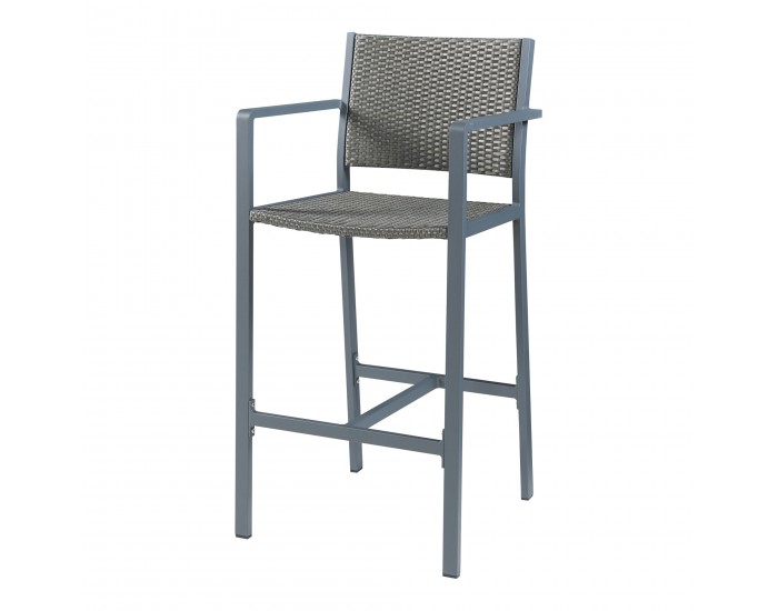 Комплект бар столове за открито от 2 Avise алуминий тъмносив []