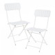 Комплект сгъваеми столове Sande от 2 бр., стомана, бял []