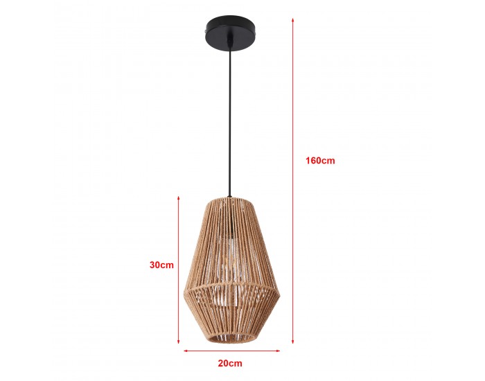 Висяща лампа за въже Newtownabbey бежова []