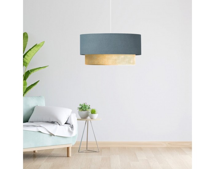 Висяща лампа Loughborough 1 x E27 синьо сиво / жълто []