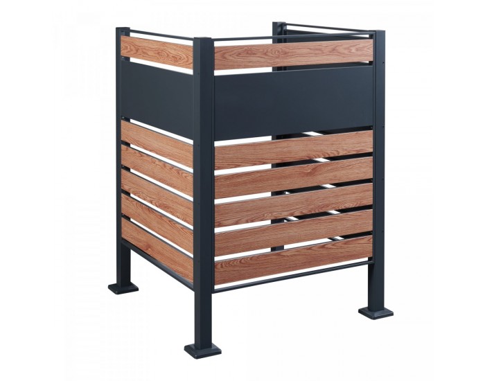 Ограда за кофа за боклук Uusikaupunki 120x91x91 cm антрацит/изглед дърво []