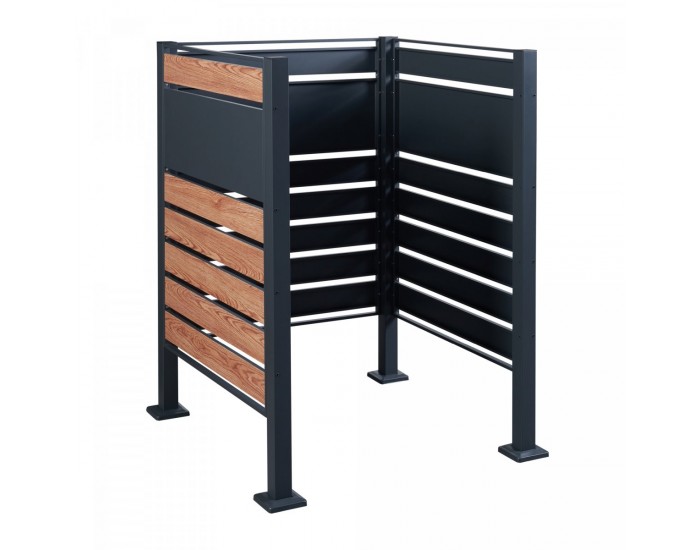 Ограда за кофа за боклук Uusikaupunki 120x91x91 cm антрацит/изглед дърво []