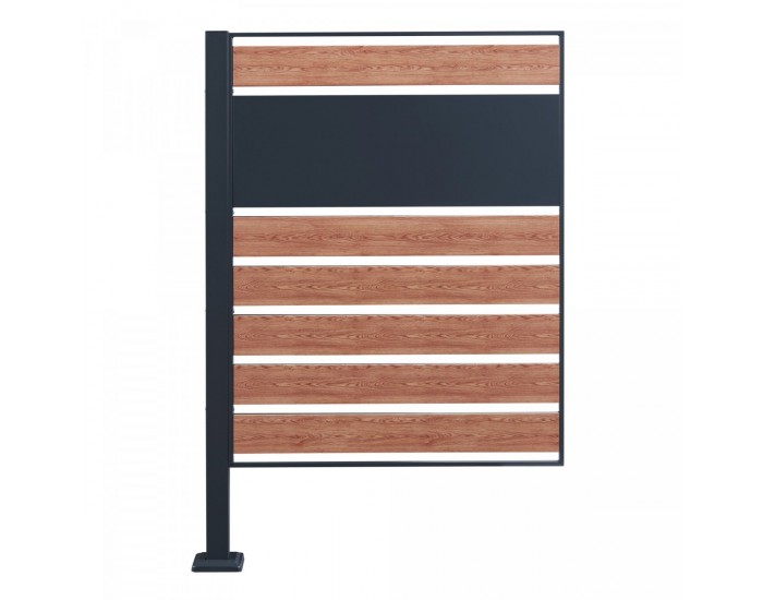 Ограда за кофа за боклук Uusikaupunki 120x83x11 см антрацит/изглед дърво []