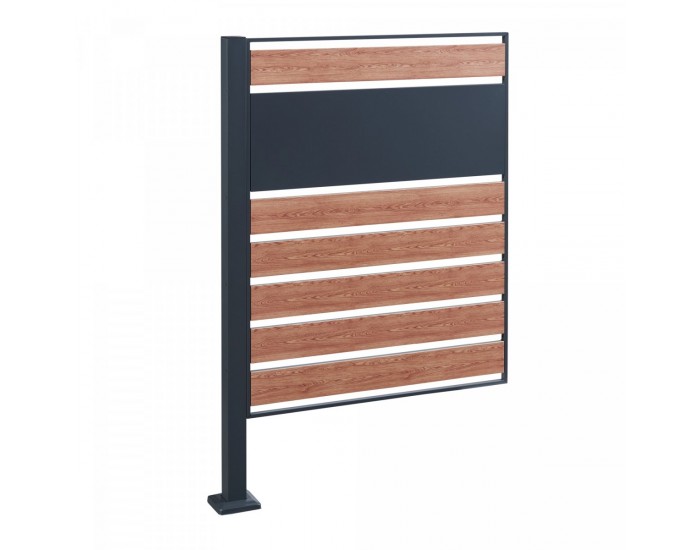 Ограда за кофа за боклук Uusikaupunki 120x83x11 см антрацит/изглед дърво []