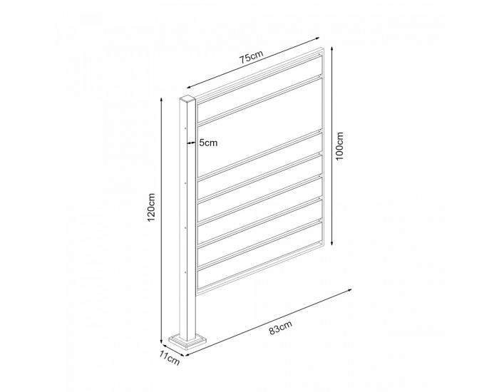 Ограда за кофа за боклук Uusikaupunki 120x83x11 см антрацит/изглед дърво []