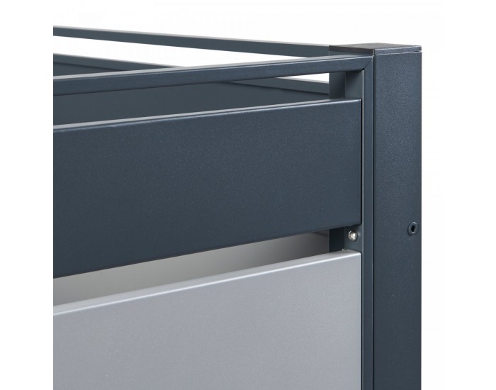 Ограда за кофа за боклук Uusikaupunki 120x91x91 см антрацит/сребро []