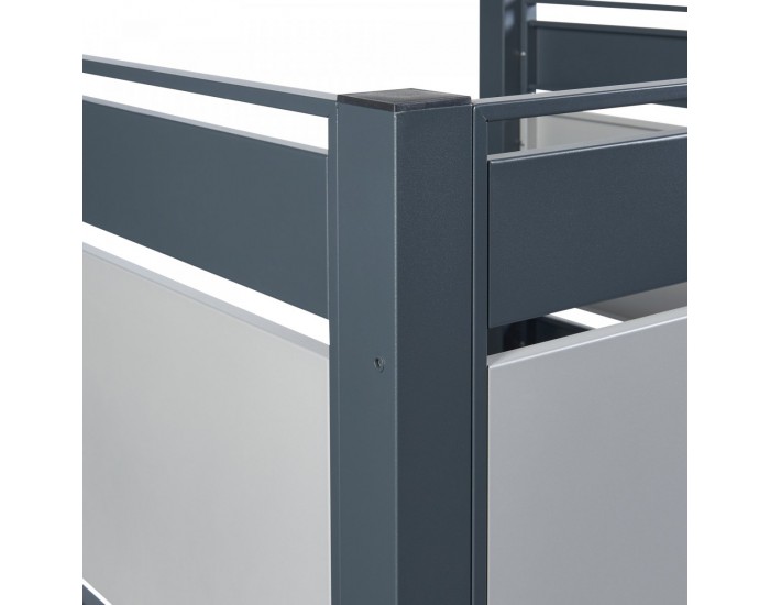 Ограда за кофа за боклук Uusikaupunki 120x91x91 см антрацит/сребро []