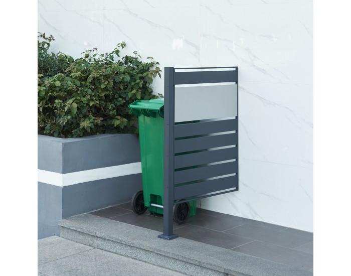 Кофа за боклук Ограда Uusikaupunki 120x83x11 см антрацит/сребрист цвят []