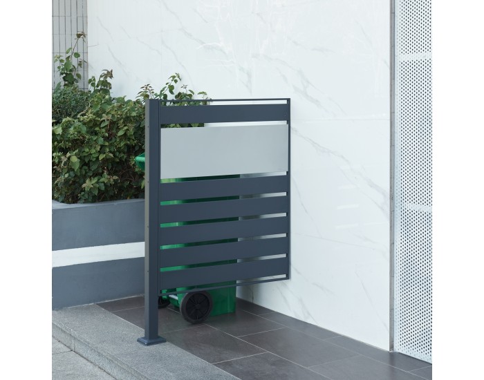 Кофа за боклук Ограда Uusikaupunki 120x83x11 см антрацит/сребрист цвят []