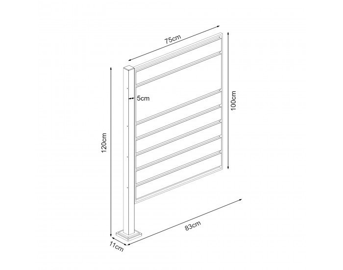 Кофа за боклук Ограда Uusikaupunki 120x83x11 см антрацит/сребрист цвят []