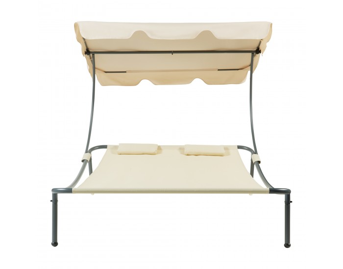 Двоен шезлонг с покрив Avigliano Beige []