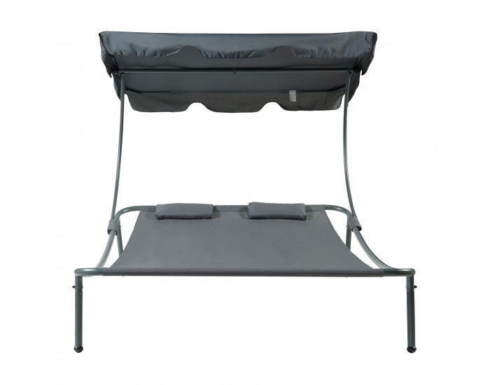 Двоен шезлонг с покрив Avigliano Grey []