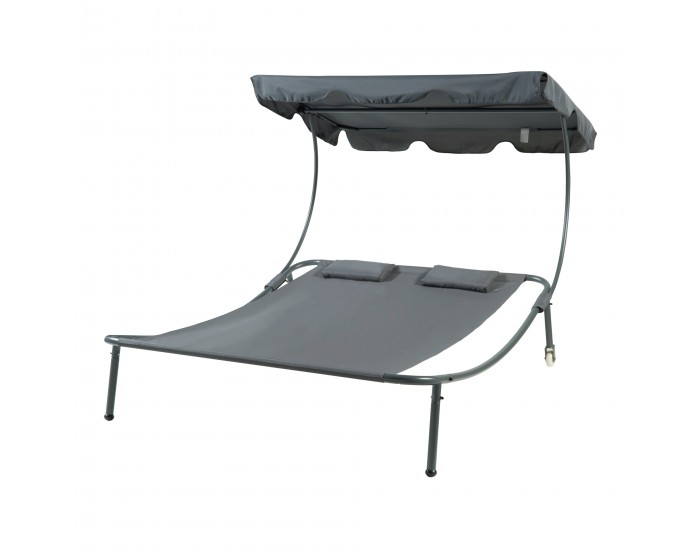 Двоен шезлонг с покрив Avigliano Grey []