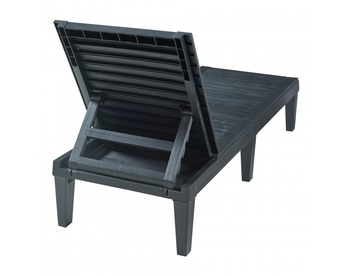 Шезлонг Ateleta 172x58 см черен []