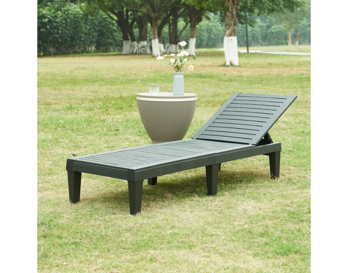 Шезлонг Ateleta 172x58 см черен []