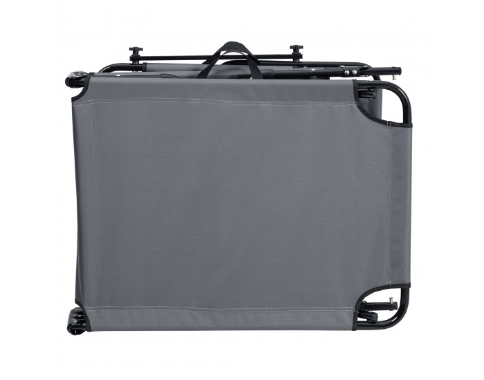 Комплект от 2 шезлонга Lomeda със сенник 187x53x27см тъмносив []