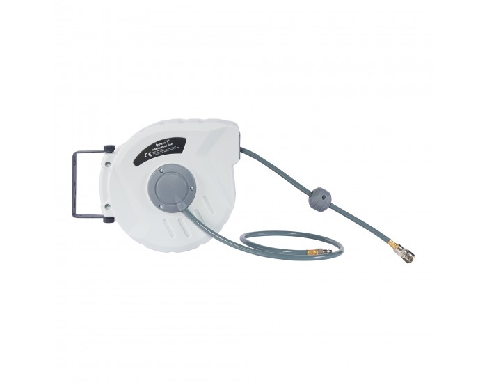 Макара за маркуч за сгъстен въздух Nassau 10m + 1m бял/сив []