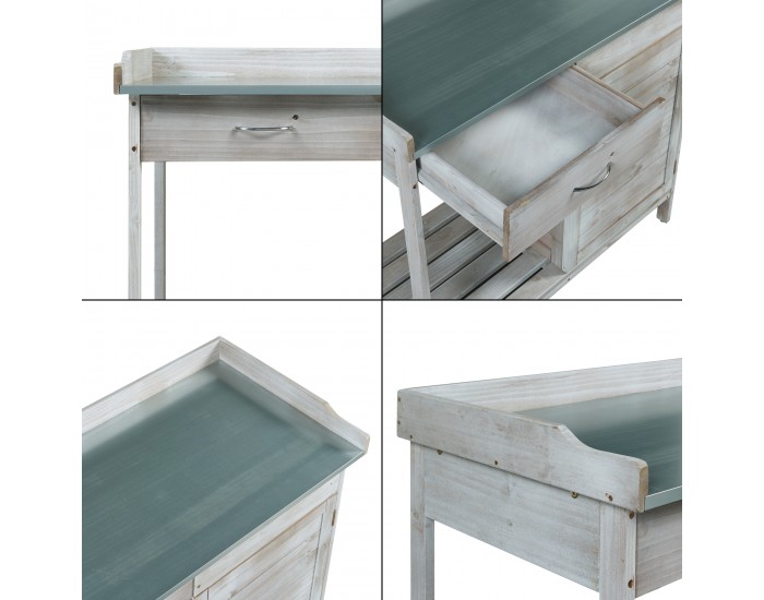 Маса за растения Aliano ела дървесно сиво []