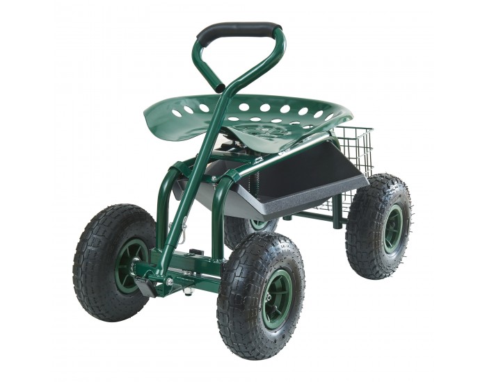 Подвижна седалка Casarano стомана 83x45см зелено/черно []