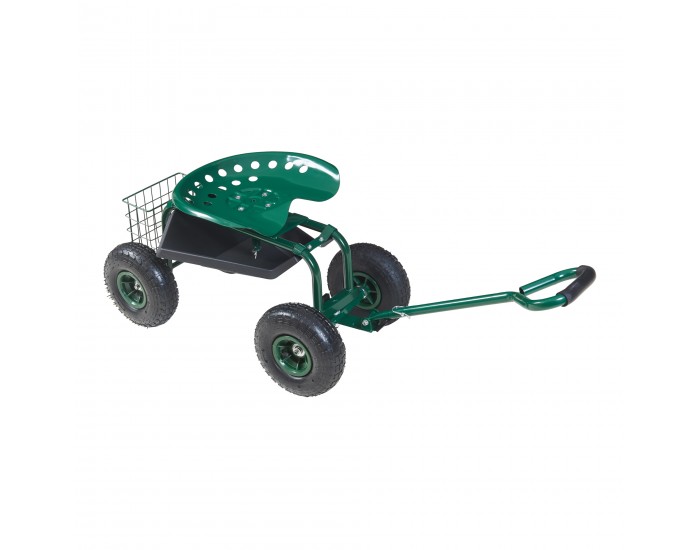 Подвижна седалка Casarano стомана 83x45см зелено/черно []