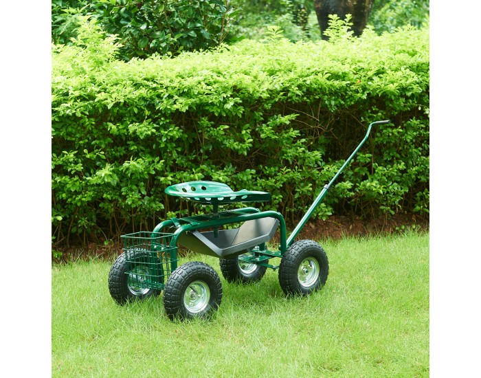 Подвижна седалка Casarano стомана 81x45см зелен/черен/сребрист []