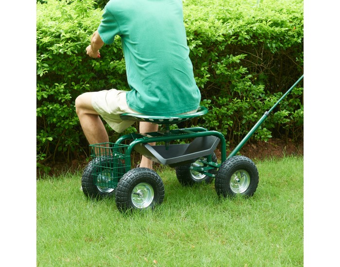 Подвижна седалка Casarano стомана 81x45см зелен/черен/сребрист []