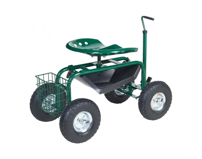 Подвижна седалка Casarano стомана 81x45см зелен/черен/сребрист []