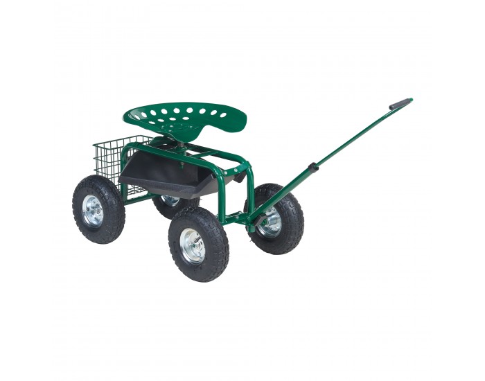 Подвижна седалка Casarano стомана 81x45см зелен/черен/сребрист []