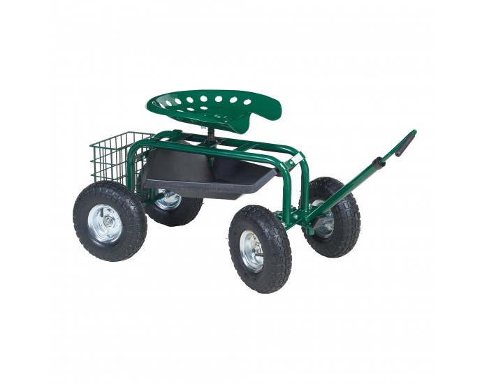 Подвижна седалка Casarano стомана 81x45см зелен/черен/сребрист []