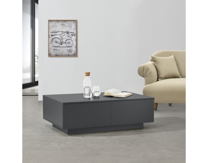 Холна маса Kagiso 95x60x31 см с 4 чекмеджета Matt Dark Grey