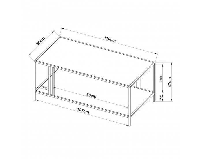 Холна маса Kumlinge 47x110x55 см бяла []