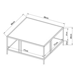 Холна маса Kumlinge 40x80x80 см черна [] - Холни маси