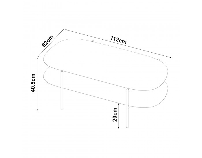 Холна маса Enebakk 112x62x40.5cm черен, мат []