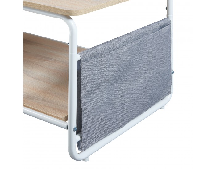 Холна маса Dyrøy 100x50x43см бяло/дъб []