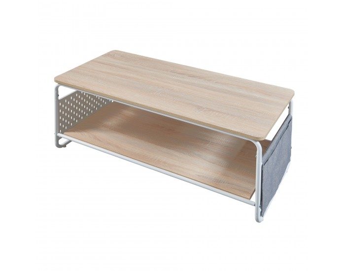 Холна маса Dyrøy 100x50x43см бяло/дъб []