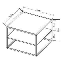 Холна маса Solund с рафт 60x60x45 см бяла, мат [] - Холни маси