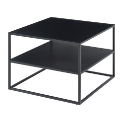 Холна маса Solund с рафт 60x60x45 см черна, мат [] - Холни маси