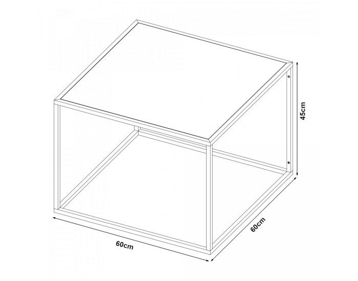 Маса за кафе Solund 60x60x45 см черна, мат []