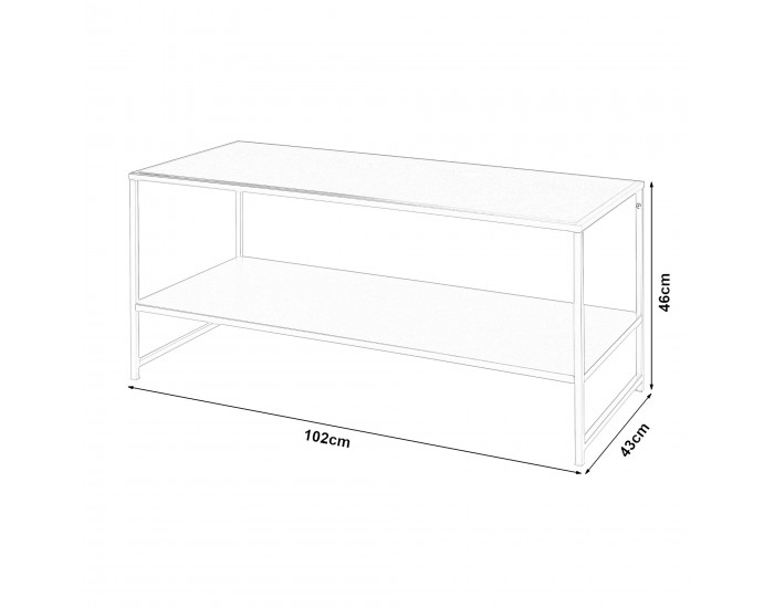 Холна маса Ruokolahti с рафт 102x43x46см Черен []