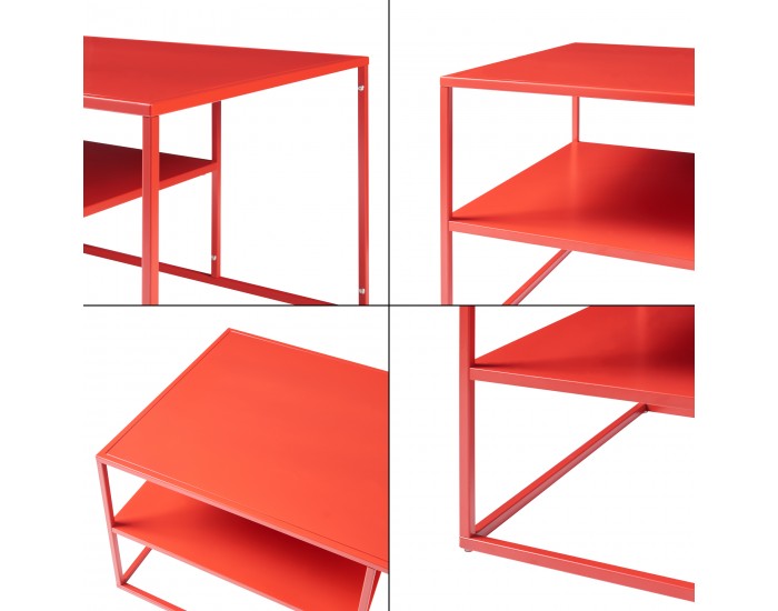 Холна маса Solund 90x60x45 см червена []
