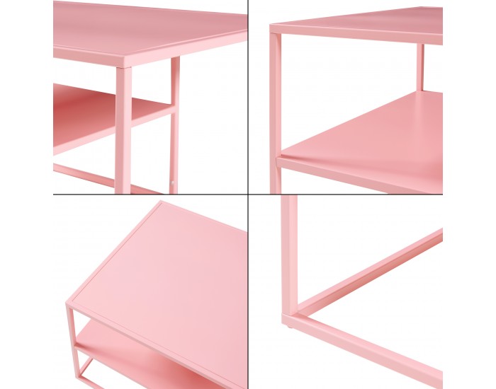 Холна маса Solund 90x60x45 см розова []