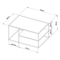 Холна маса Solund 90x60x45 см оранжева [] - Холни маси