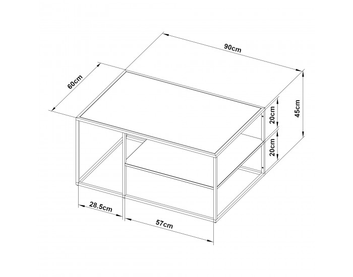 Холна маса Solund 90x60x45 см оранжева []