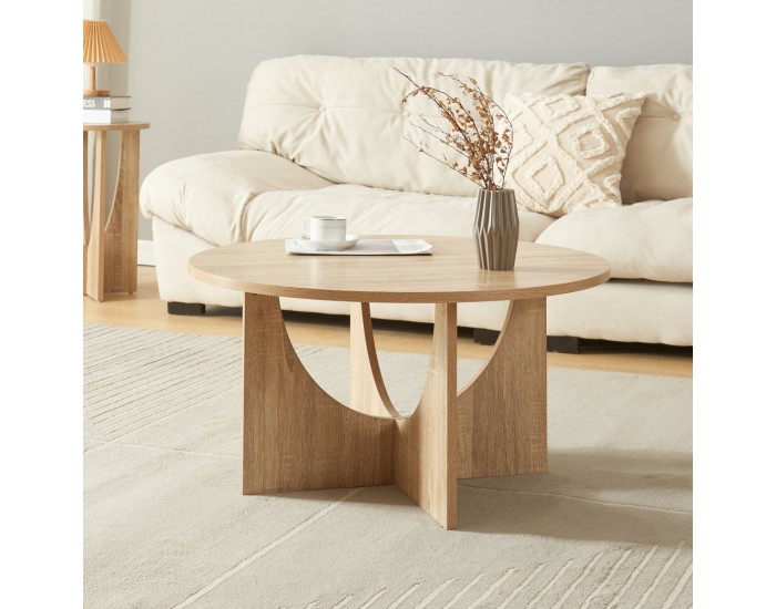 Маса за кафе Rindal 80x42 см вид дъб []