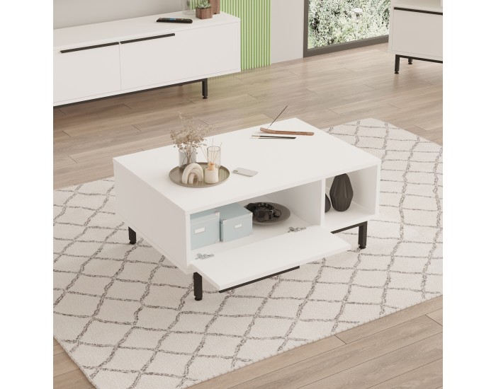 Холна маса Majaajoå 90x60x38 см бяла []