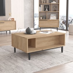 Холна маса Majaajoå 90x60x38 см дъб вид [] - Холни маси