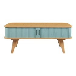 Маса за кафе Tysvær 100x50x40 см бамбук/синьо [] - Холни маси