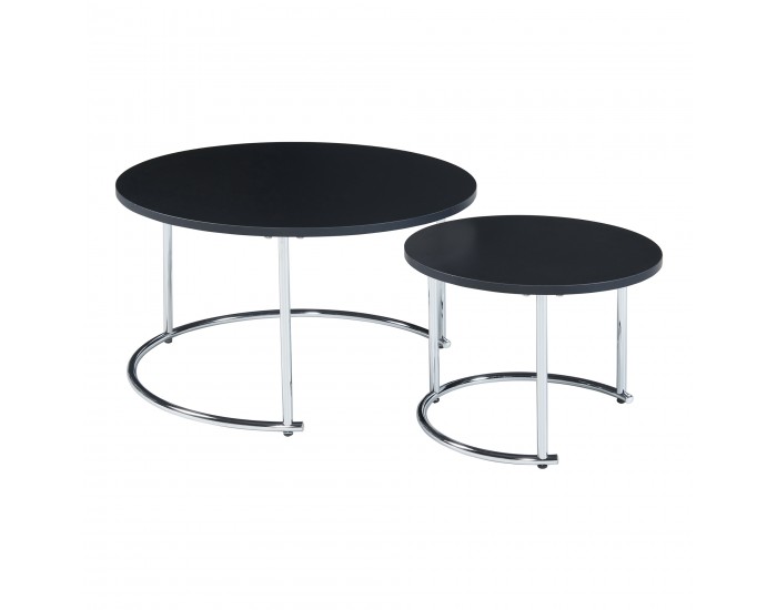 Маса за кафе Christchurch от 2 бр., черно/хром []