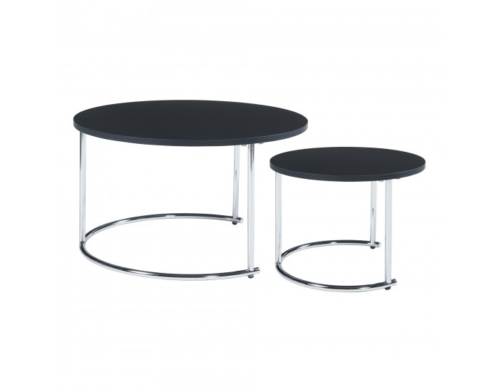 Маса за кафе Christchurch от 2 бр., черно/хром []